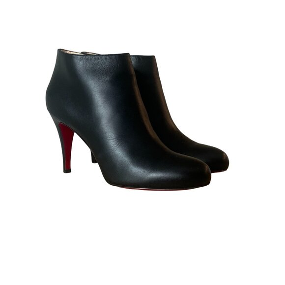 Christian Louboutin Black Leather Ankle High Heel Boots - Picture 3 of 13